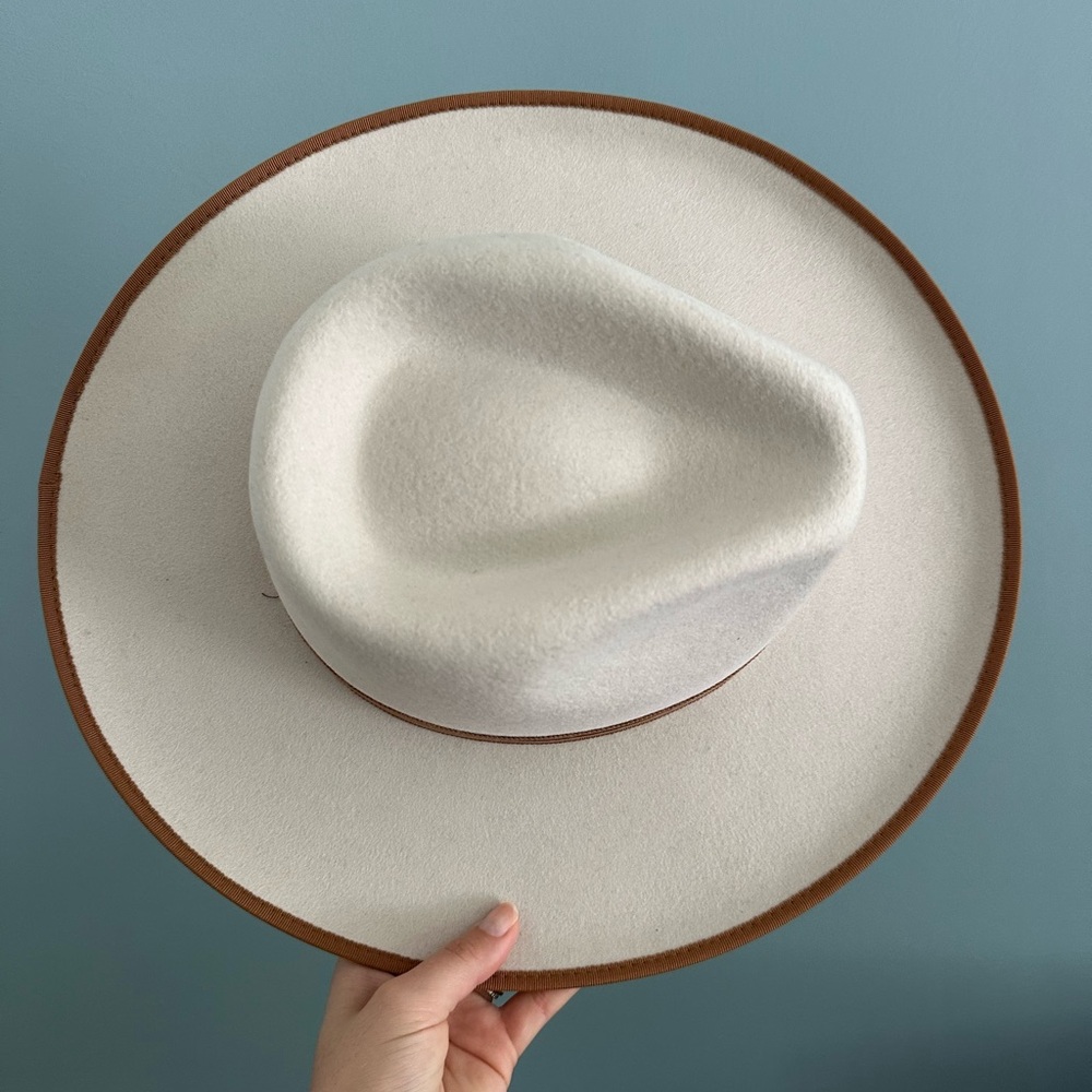 Brixton Cream and Brown Hat - Picture 3 of 6